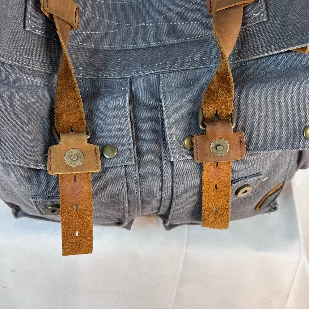 SECHUNK Unisex Men’s Women’s Bag Tote Messenger Military Canvas Leather Vintage